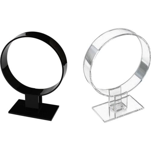 2x Acrylic Headband Holder, Hair Accessories, Headband Display Stand, Jewelry Holder Black & Transparent