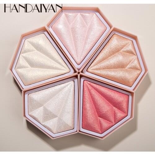 HANDAIYAN 5 Colors Makeup Glow Face Contour Shimmer Powder Highlighter Glitter Palette Highlight Brighten Powder Cosmetic