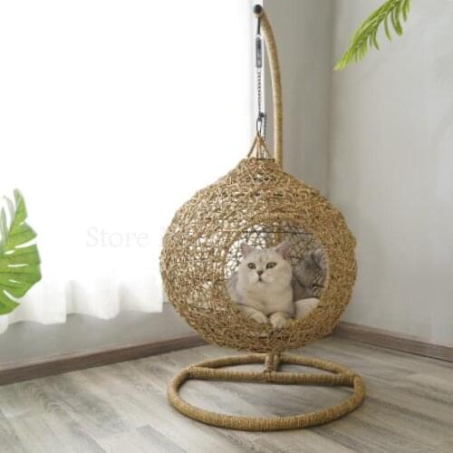 996 Rattan cat nest winter warm cat villa four seasons universal cat house indoor double-layer cat supplies