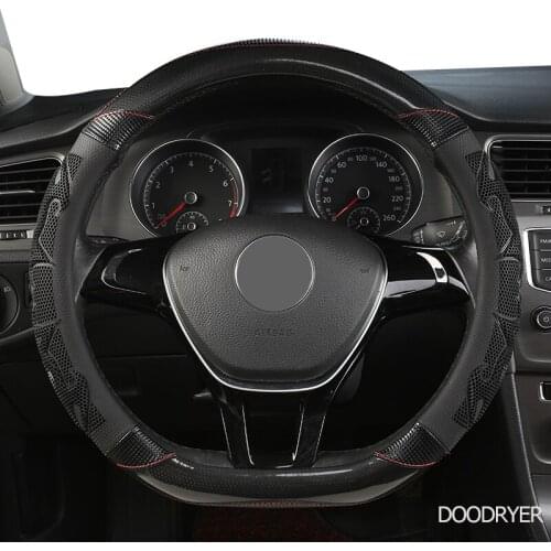 DOODRYER Carbon Fiber Leather Car Steering Wheel Cover For Chevrolet Cruze Captiva Lacetti Aveo Niva Spark Sonic Trax Camaro