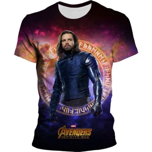 Winter Soldier Bucky Barnes Fashion Mens T-shirts Summer Marvel 3D Print Women Clothing Cool Harajuku Style Children Tee Shirts