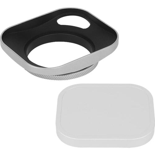 Haoge Metal Screw-in Lens Hood Hollow Out Designed with Cap for Leica Rangefinder Camera with 46mm E46 Filter Thread Lens Silver