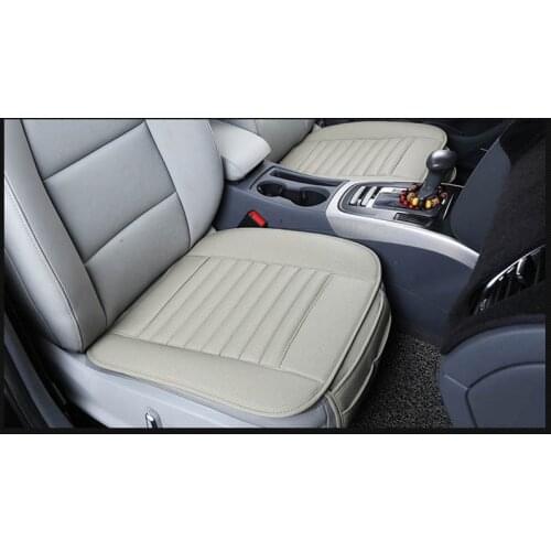Leather Bamboo Strips Charcoal Cushion Car Seat Cover for seat leon ibiza opel astra h j tesla model 3 car sticker accessories