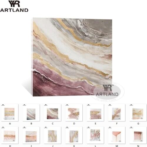 Beautiful pictures wall decorative Handmade oil painting on canvas pink gold foil art pictures for living room bedroom no framed