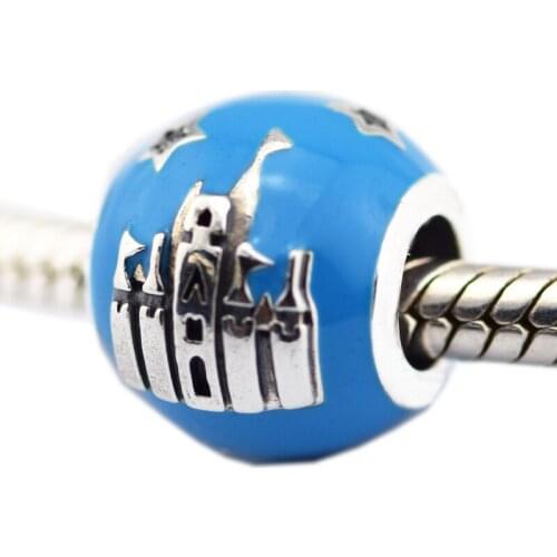 Fashion Jewelry Making 2018 Castle Blue Charm Sterling Silver Beads For Woman Fits Original 925 Silver Bracelets