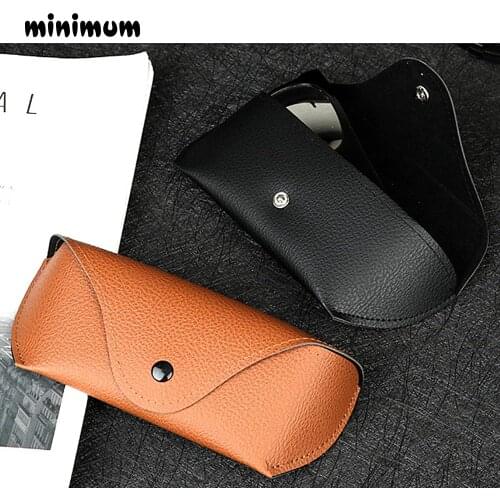 Men Women Portable Magnetic Leather Glasses Case For Eyeglass Sunglasses PU Leather Glasses Case Cover Sunglasses Glasses