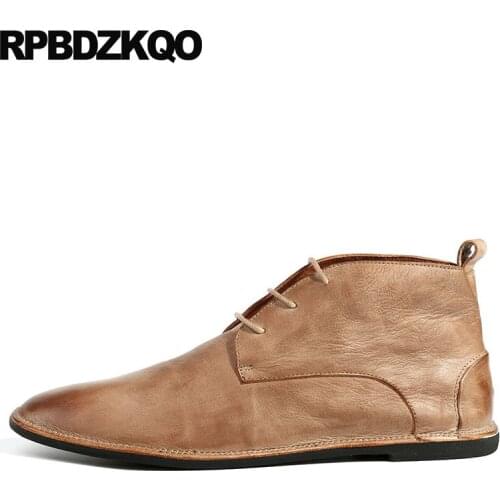 Soft Runway Popular Luxury European Italian Men Shoes Brands Fashion Flats Lace Up High Top Tan Oxfords British Style Driving