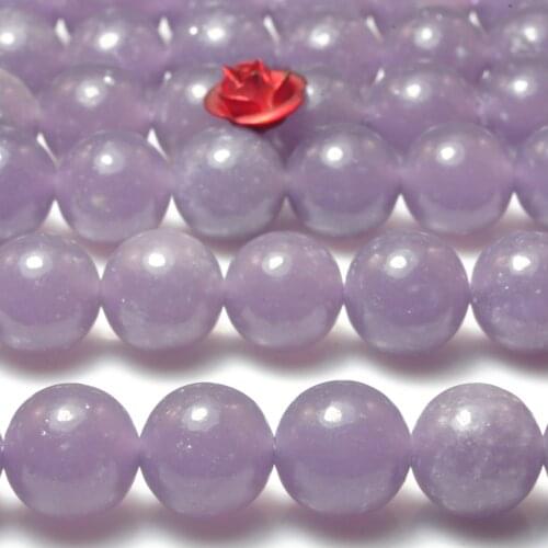 Natural Purple Lepidolite Smooth Round Beads Loose Gemstones Wholesale Jewelry Making Stuff Semi Precious Stone