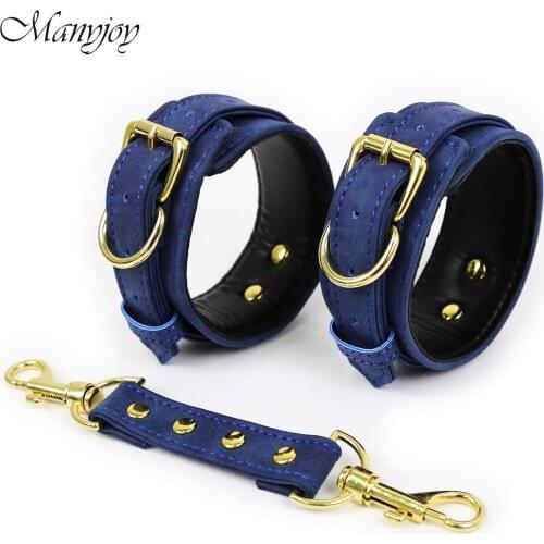 New 7 Colors Adjustable PU Leather Handcuffs Ankle Cuffs Restraints BDSM Bondage Sex Products Slave Exotic Sex Toys for Couples