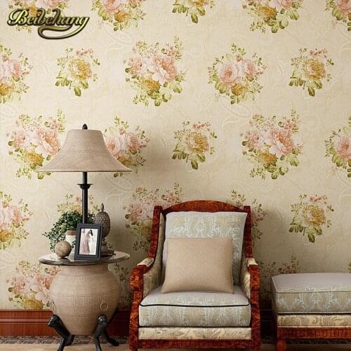 Beibehang papel de parede 3d American pastoral flowers Wallpaper Living Room Bedroom Wallpaper For Walls wall papers home decor