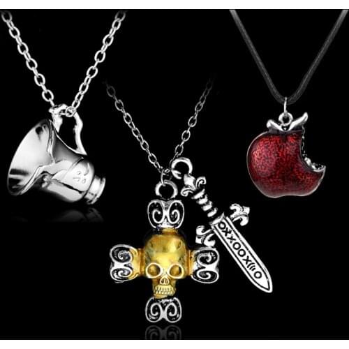 Once upon a time Prop Necklace Men Vintage Handmade Trinket Womens Necklace Jewelry Chain Rope Charm Pendant