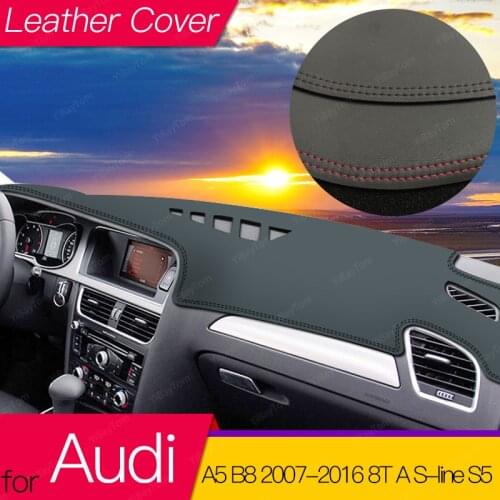 For Audi A5 B8 2007~2016 8T Anti-Slip Leather Mat Dashboard Cover Pad Shade Dashmat Protect Carpet Accessories S-line 2009 S5