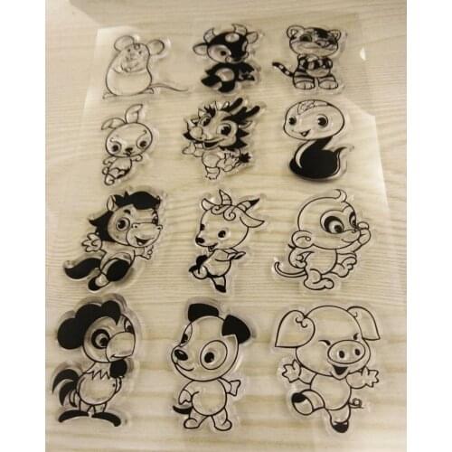 Cartoon animal Transparent Clear Silicone Stamps for DIY Scrapbooking/Card Making/Kids Fun Decoration