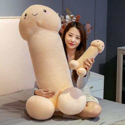 Real Life Cute Cartoon Long Penis Plush Toys Sexy Soft Toys Stuffed Funny Pillow Lovely Doll Kawaii Gift for Girlfriend Lovers