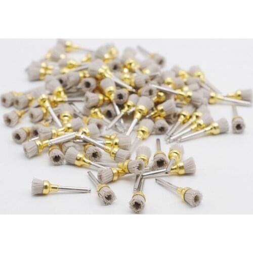Dental Polishing Brush 20Pcs Alumina Bowl Latch Flat Type Polisher Brush Prophy