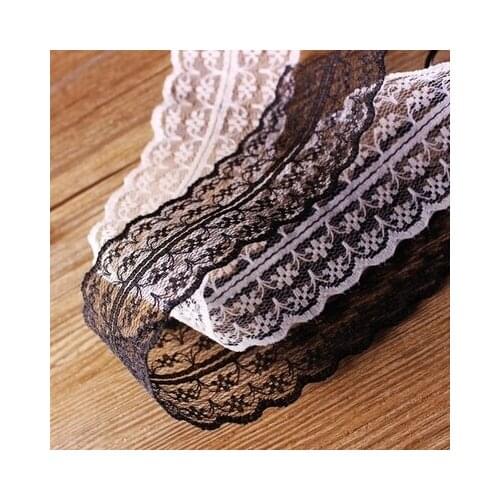 Width 45mm High Quality Bilateral 1 Yard Lace Ribbon Embroidered Net Lace Trim Ribbon Fabric Decor, Knitting Lace Decorative