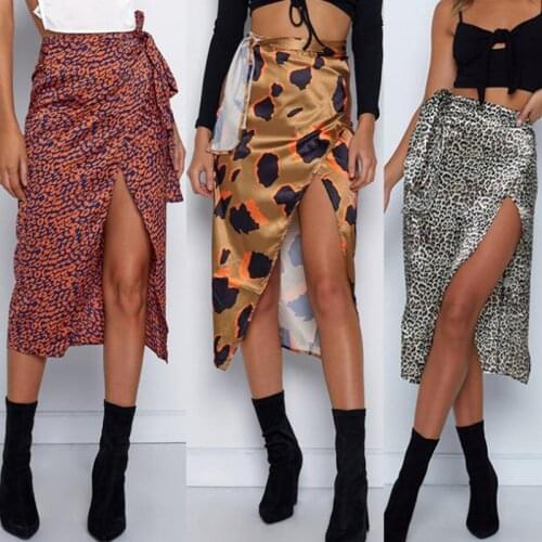 Women Skirt Fashion Sexy Print High Waist Irregular Split Pencil Skirt Ladies Summer Casual High Waist Slim Skirts Sundress