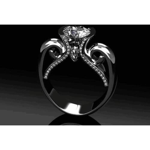 New Arrival Classical Fashion Jewelry 925 Sterling Silver Round Cut White AAAAA Cubic Zircon Promise Women Wedding Band Ring