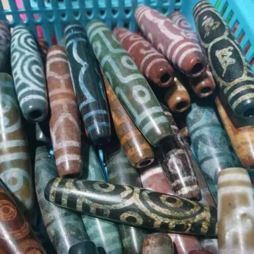 1pcs/lot Extra Large Dzi Beads Elephant Cinnabar Beads history Early natural Length 8cm many patterns colors precious diy gem