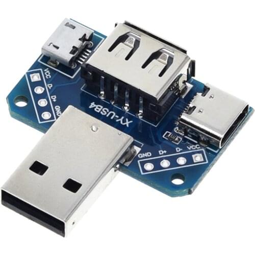 1Pcs Type-C 2.54mm Micro 4P USB Adapter Board Male to Female Connector Adapter