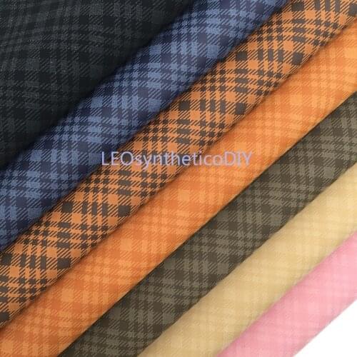 1PC 21X29CM Plaids Faux Leather Fabric, Synthetic Leather Fabric Sheets, PU Leather For Making Bows LEOsyntheticoDIY T363A