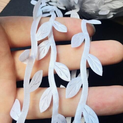 10Yards Meetee Cloth material white rattan leaf lace trim ribbon DIY garland garment decoration accessories -C650