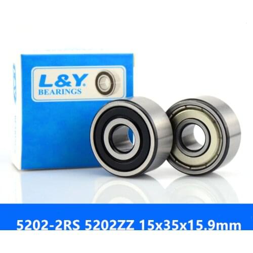 100pcs high speed bearing 5202-2RS 5202ZZ double row angular contact ball bearings 5202 3202 2RS ZZ Z RS 15x35x15.9mm