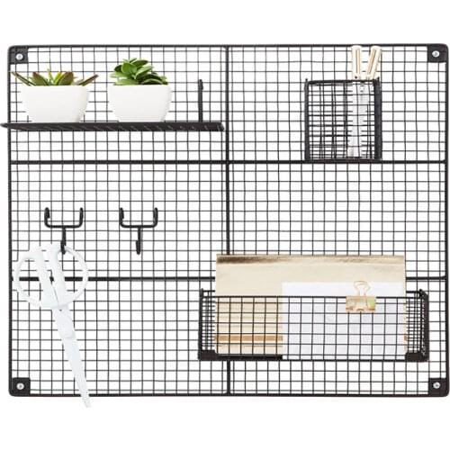 Metal grid white iron mesh supermarket shelf display rack kindergarten environmental innovation decoration hanging net