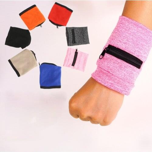 Zipper-type Hand Wristband Fitness Wristband Basketball Wristband Wristband Coin Purse Change Key Bag Gym Accessories Women