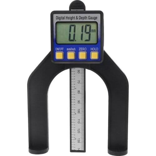Digital Height Depth Gauge Tread Depth Height Gauges Calipers LCD Magnetic Self Standing 80mm Hand Routers Measuring Tools U4LB