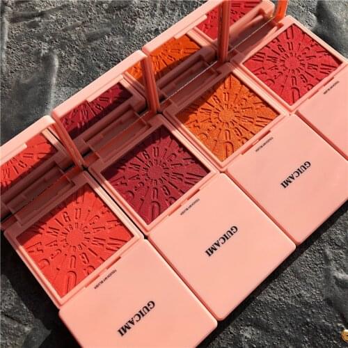 Guicami blush genuine rouge dish nude makeup vitality natural highlight suntan powder female repair one orange cream