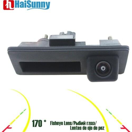 Car Rear View Camera HD Dynamic Trajectory Trunk Handle Fisheye lens Wide Angle MIB RCD330 Plus For VW Tiguan Passat B6 B7 Golf