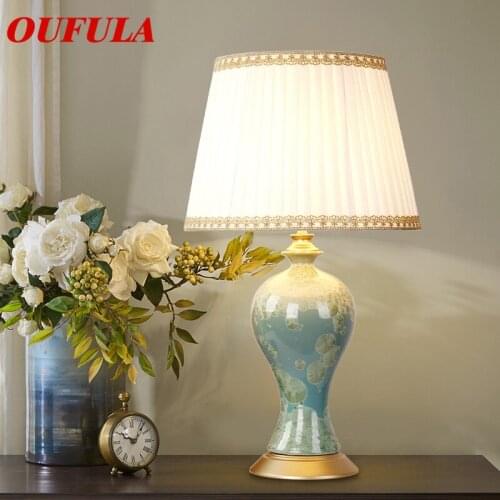WPD Ceramic Table Lamps Brass Desk Lights Luxury Modern for Foyer Living Room Office Creative Bedroom Hotel