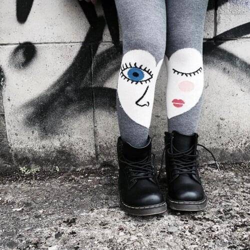 0-6Yrs Children Autumn/winter Tights Cotton Baby Girls Love blinks Pantyhose Kids Infant Knitted Collant Tights Soft toddler Clo