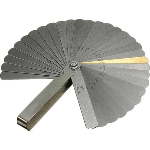 32 Blades Combination Feeler Gauge Stainless Steel Removable Metric Imperial 0.04-0.88mm Thickness Measuring Instruments