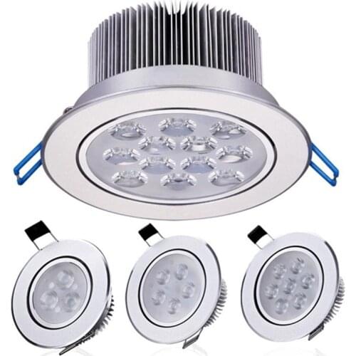 Round dimmable LED downlights, 3W, 6W, 10W, 14W, 18W recessed COB LED ceiling light, ac85-265V indoor lighting