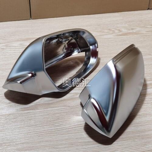 Matt Silver chrome mirror case cover rearview cover shell For Audi A6 C7 2012-2018