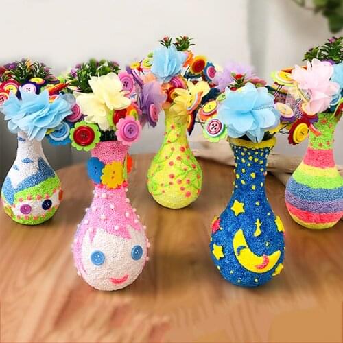 Flower Craft Kit Arts Crafts Funny Make Your Own Flower Vase Toy