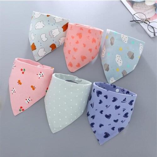 Reusable Washable Cotton Baby Bibs Burp Cloth Triangle Baby Bibs Cotton Adjustable Baby Meal Bib Infant Bibs