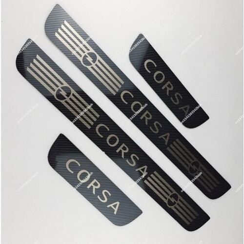 For Opel Vauxhall Corsa 2014-2019 2020 Door Sill Scuff Plate Guards Stainless Steel Threshold Pedal Styling Trim Car Accessories