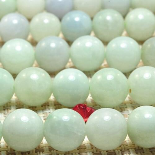 Natural Burma Jade Smooth Round Loose Beads Wholesale Gemstone Semi Precious Stone Bracelet Diy Jewelry Making Supply