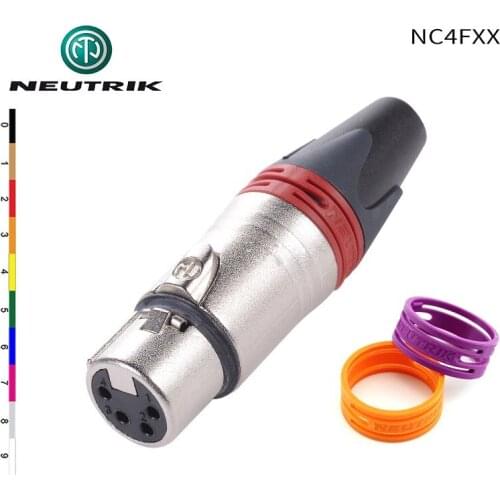 NEUTRIK NC4FXX 4 pole female Cannon XLR cable connector Nickel housing silver contacts Microphone plug