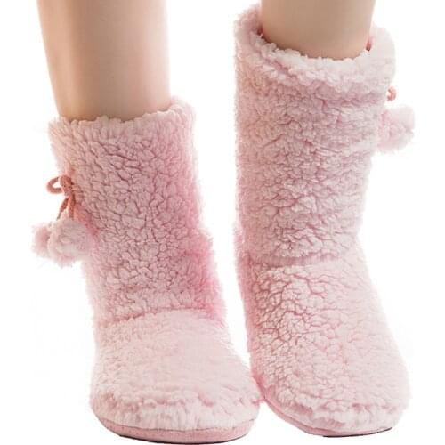Wholesales Thick Plush Warm Indoor boots Non-slip Soft Bottom Home boots Womens Cotton-padded Shoes