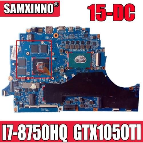 Original For HP Omen 15-DC Laptop Motherboard DAG3DBMB8D0 TPN-Q211 SR3YY I7-8750HQ CPU GTX1050TI DDR4 MB 100% Tested Fast Ship