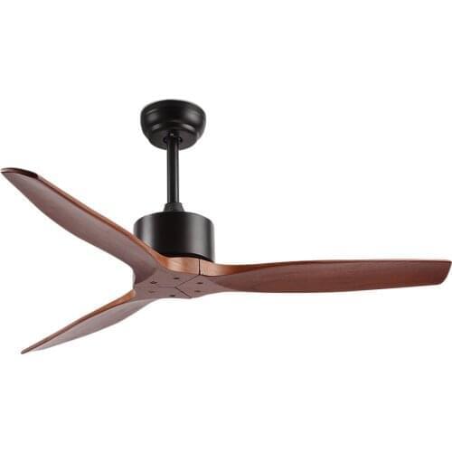Solid wood ceiling fan without light living room dining room decorative fan retro simple bedroom ceiling fan