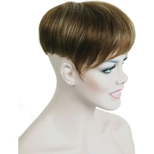 StrongBeauty Synthetic Hair Wig Toupee Short Straight Hair fo Men Toupees Hairpiece