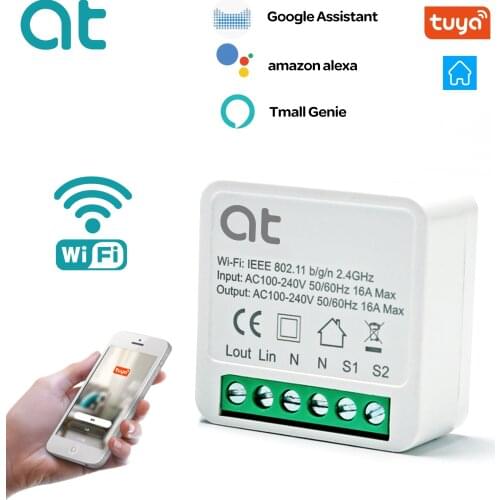 16A Mini Smart Wifi DIY switch supports 2-way control, smart home automation module, APP voice relay timer Google Home Alexa
