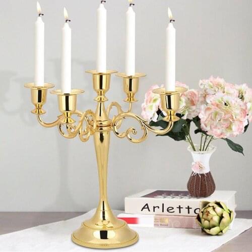 ValentineDay Candle Holder Silver Gold Metal Candlestick Holders Taper Candle Holders Decorative Candle Stand Home Desktop Decor