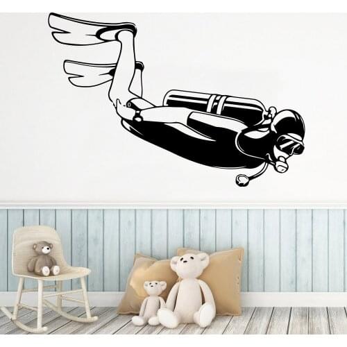Amusing Diving Vinyl Wallpaper Roll Furniture Decorative Decor Living Room Bedroom Removable Decal Creative Stickers