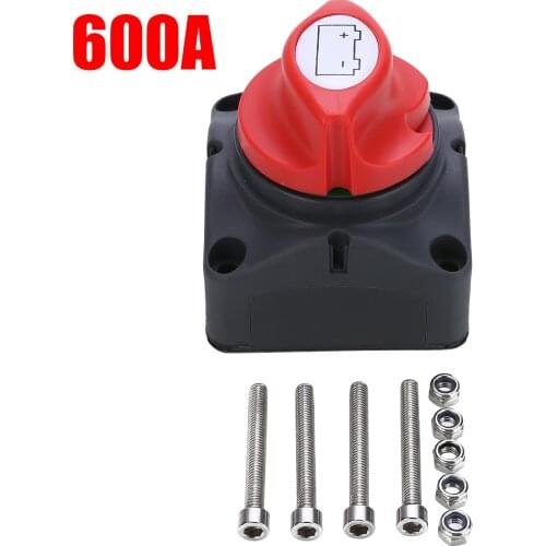 1pc Durable 600A Car Battery Isolator Main Switch Emergency Stop Pole Separator Switch for RV Boat Winch Power Cables 68*68*74mm